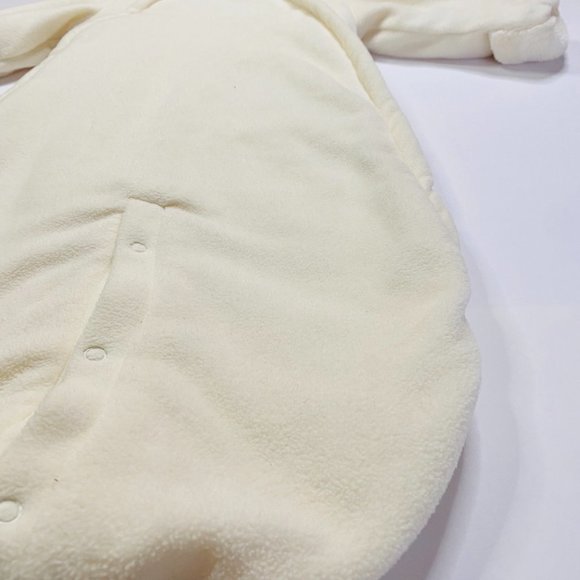 Baby Gap Ivory Fleece and Sherpa lined Bunting Suit Size 6-12 months - Picture 5 of 6